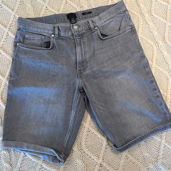 H&M Shorts Hm Mens Gray Slim Fit Denim Shorts Poshmark